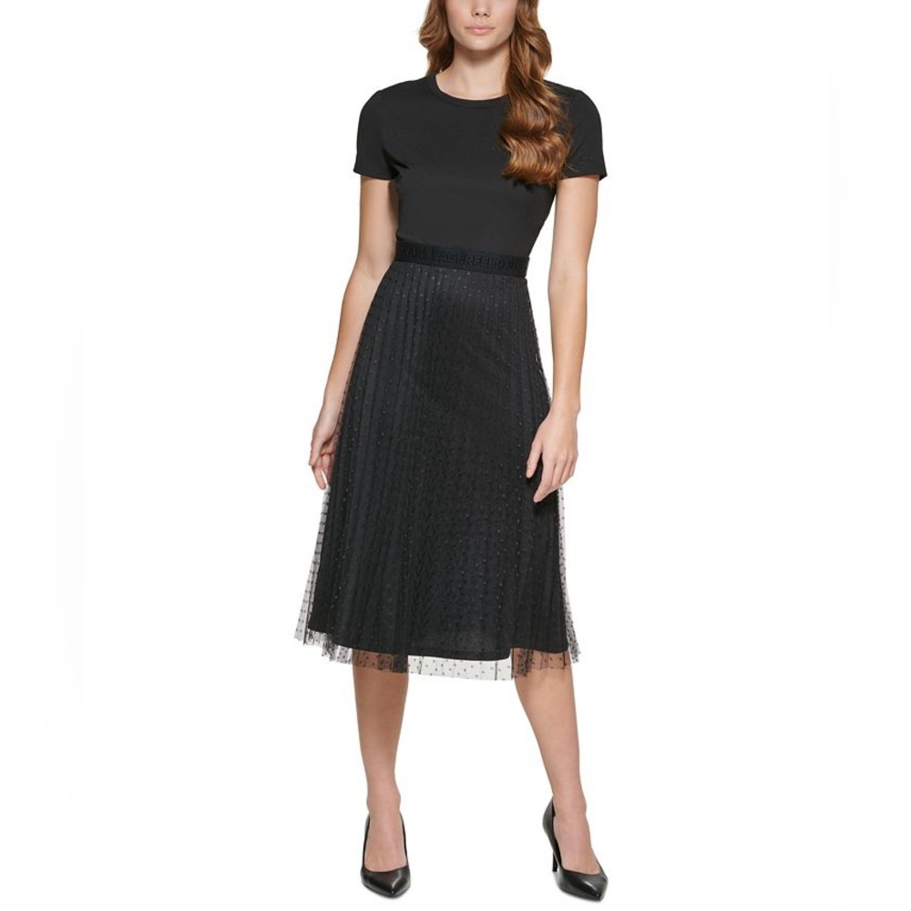 Karl Lagerfeld A line pleaded dress